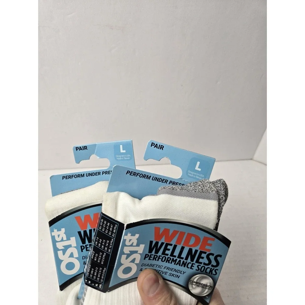 Os1st‎ Wide Wellness Performance Socks sz Large 2 pairs